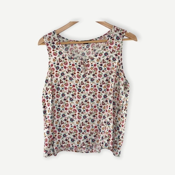 Forever 21 floral print multi-color tank top, L - Picture 3 of 8